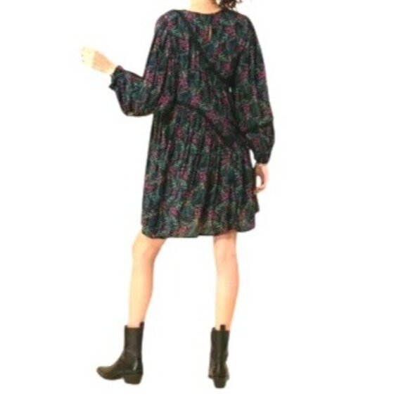 Hale Bob Zoe Dress Floral Size Small Long Sleeves Swing Style - Picture 4 of 11